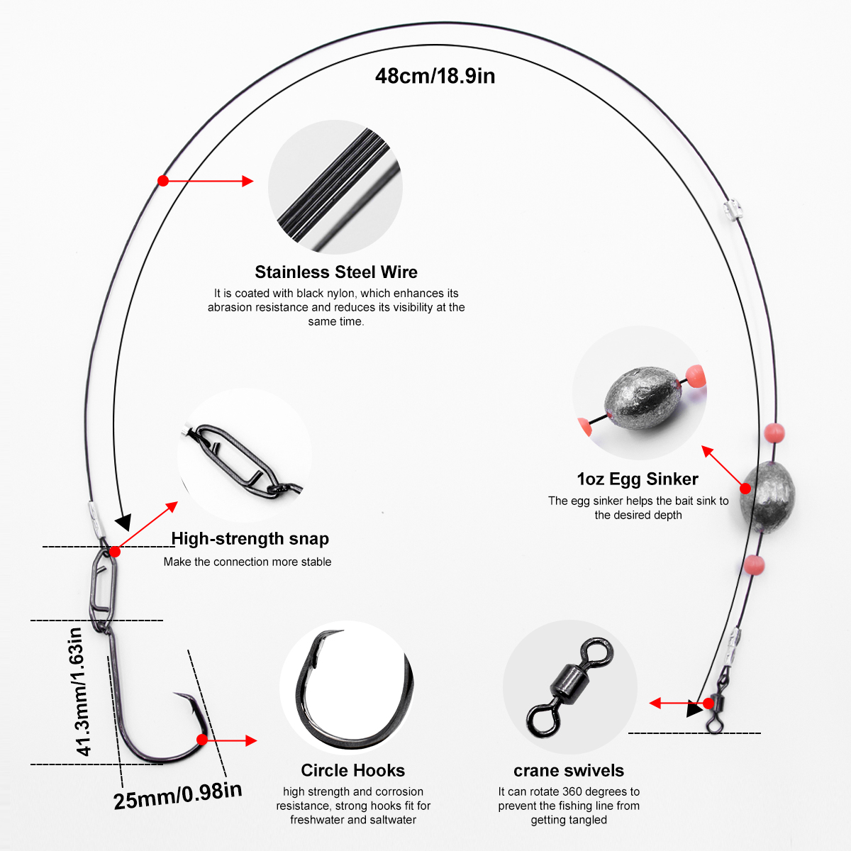ZYZHE 2pcs Fishing Carolina Ri – обзор и цена Fishing Hook Circle