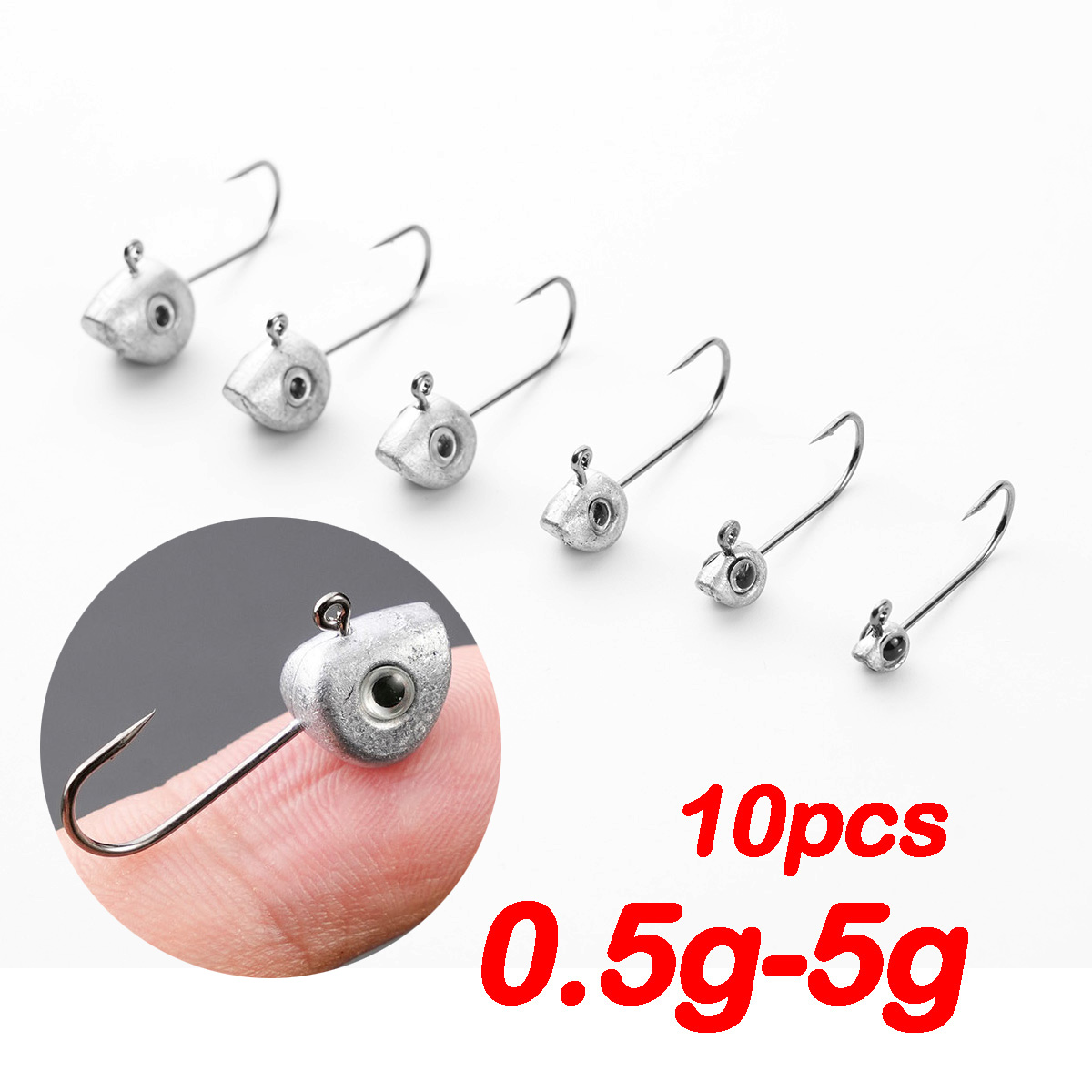 10pcs Mini Jig Head Hook 3D Ey – обзор и цена Fishing Hook Offset
