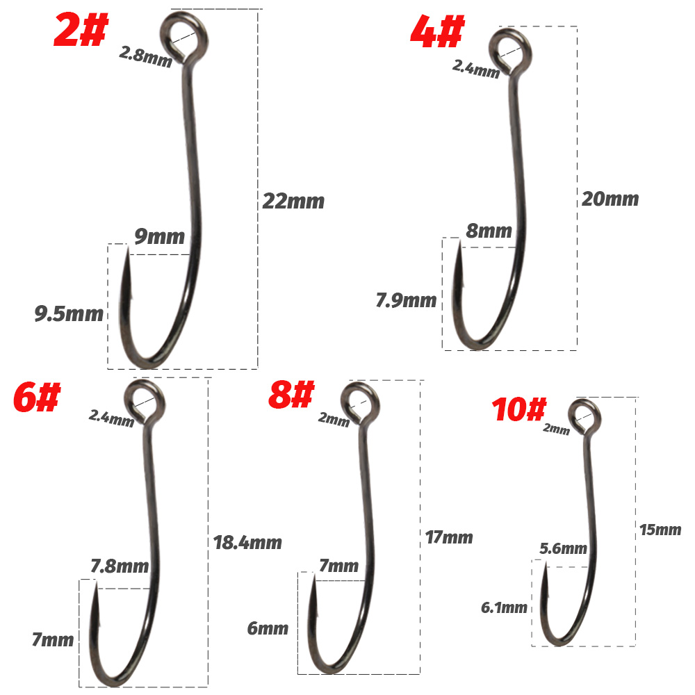 20PCS Big Ring Single Hooks 2# – обзор и цена Fishing Hook Circle