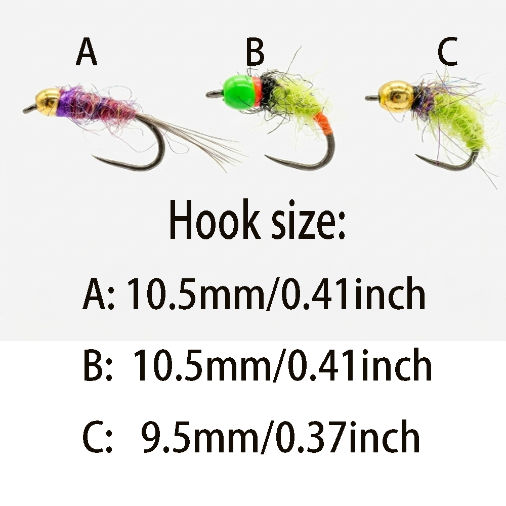 6/12Pcs Mixed Wet Nymph Fly Fi – обзор и цена Fishing Hook Assortment