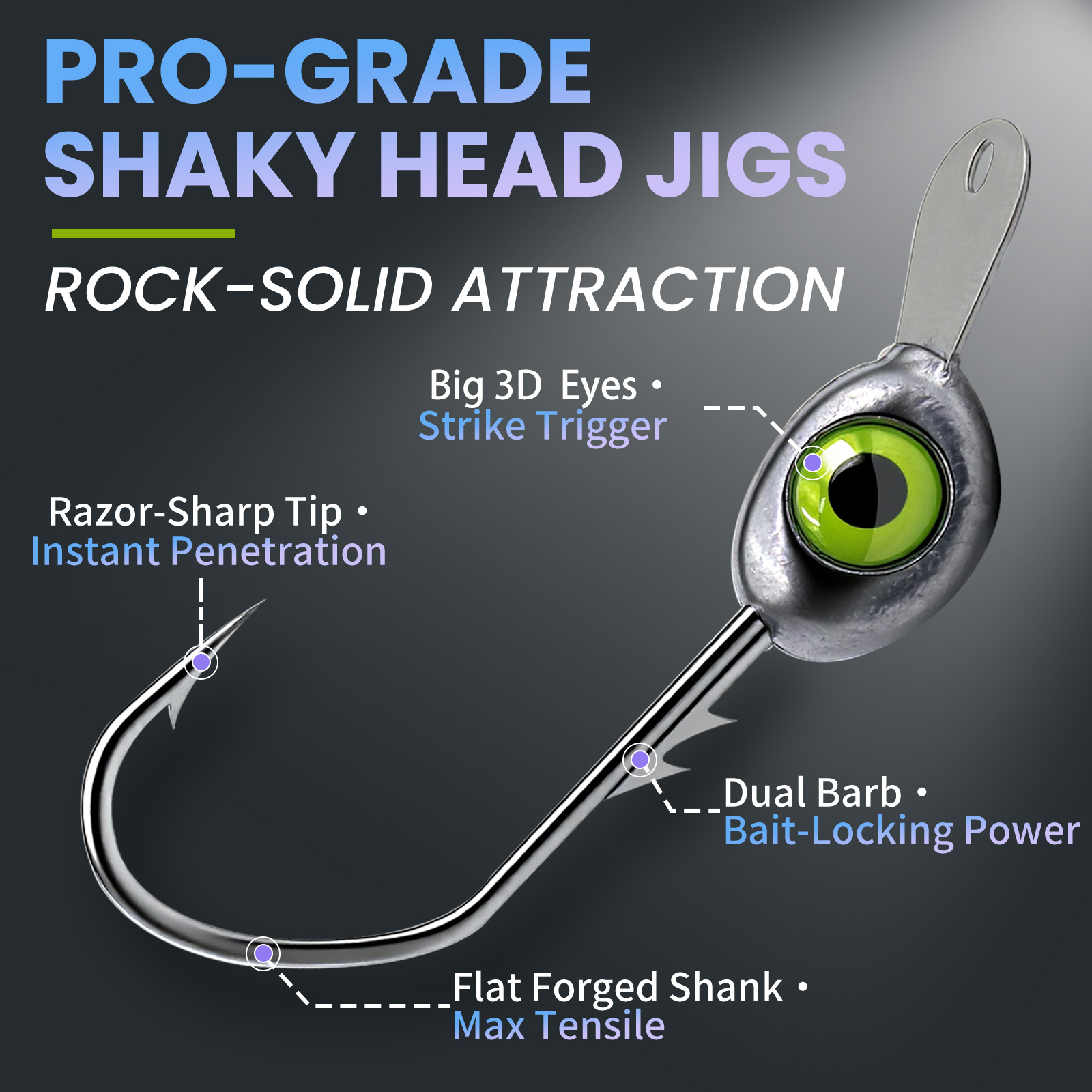 9KM Shaky Head Jigs Hook with  – обзор и цена Fishing Hook Weedless