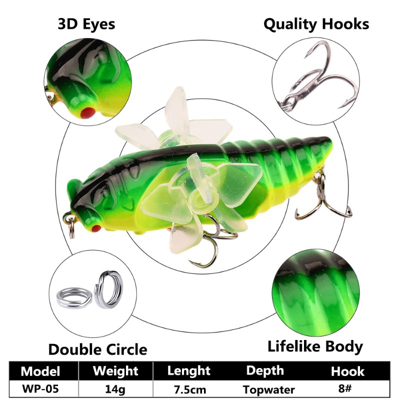 1pc Topwater Spinning Tractor  – обзор и цена Fishing Hook Treble