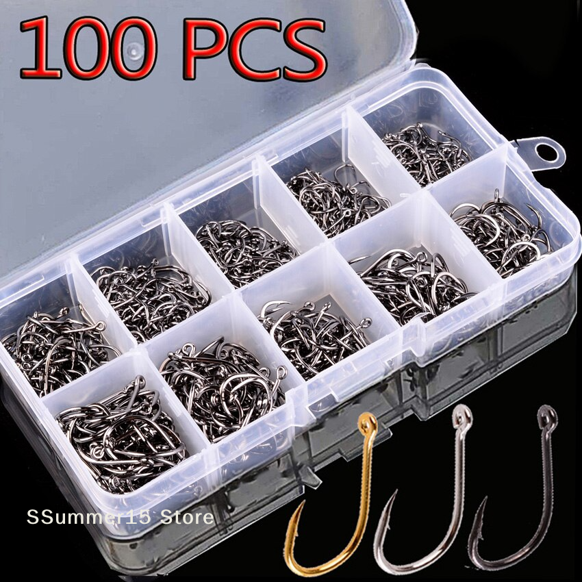 【R】100Pcs Fishing Hooks Set Ca – обзор и цена Fishing Hook Circle