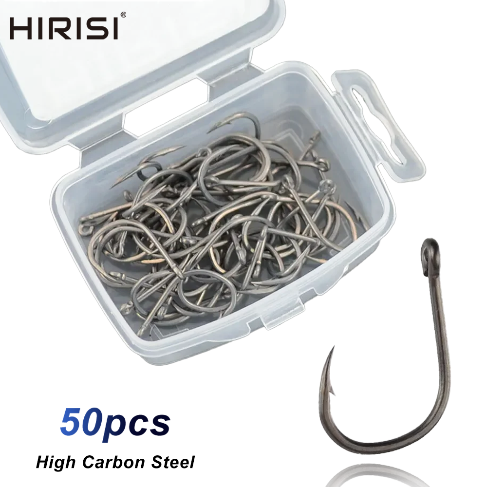 Hirisi 50pcs Barbed  Coated Ca – обзор и цена Fishing Hook Assortment