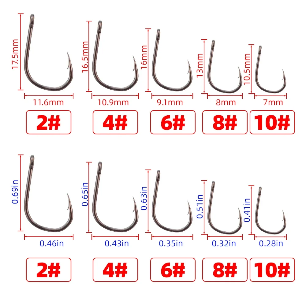 Hirisi 50pcs Barbed  Coated Ca – обзор и цена Fishing Hook Assortment