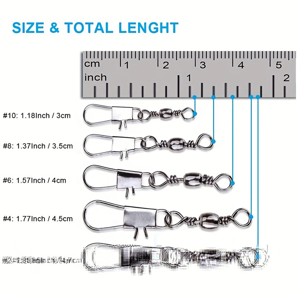 100Pcs/Lot 4#6#8#10#12# Swivel – обзор и цена Fishing Hook Stainless Steel