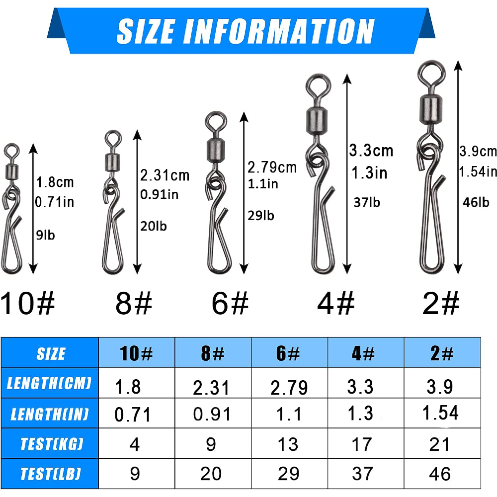 30Pcs swivels and snap for fis – обзор и цена Fishing Hook Stainless Steel