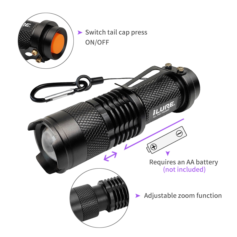 Mini UV Flashlight 395nm Ultra – обзор и цена Fishing Hook Jig