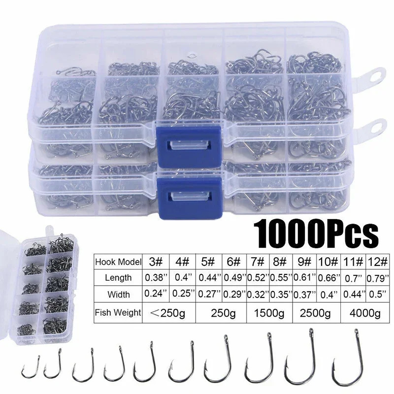 50-1600Pcs/BoxFishing Hooks Ca – обзор и цена Fishing Hook Circle