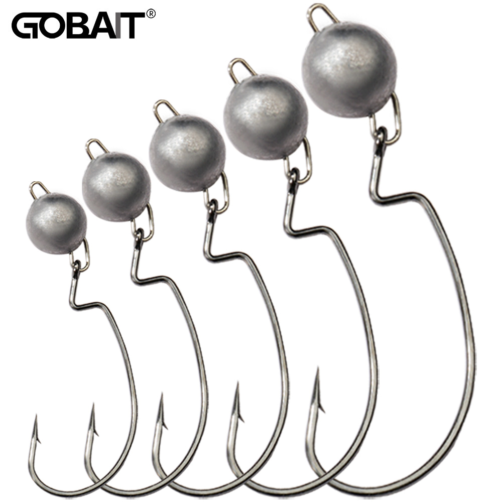 5Pcs Metal Jig Head Worm Hooks – обзор и цена Fishing Hook Offset