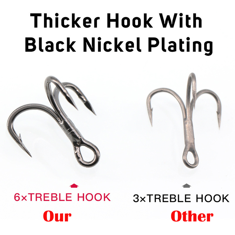 6X Fishing Treble Hooks Black  – обзор и цена Fishing Hook Assortment