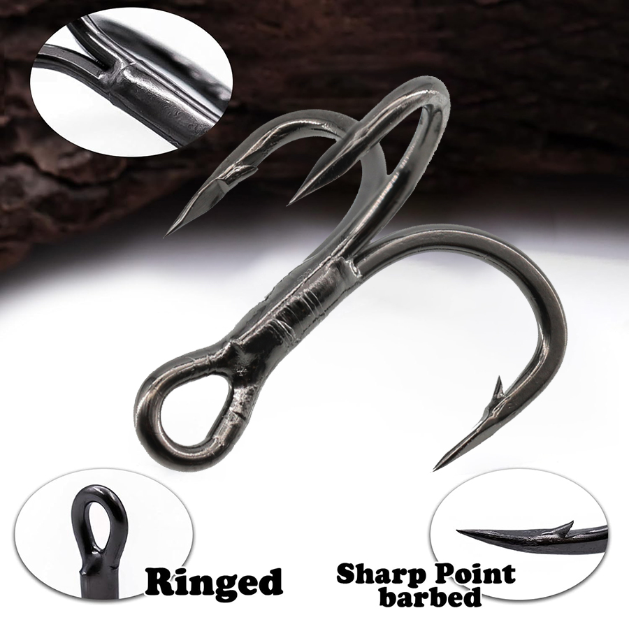 6X Fishing Treble Hooks Black  – обзор и цена Fishing Hook Assortment