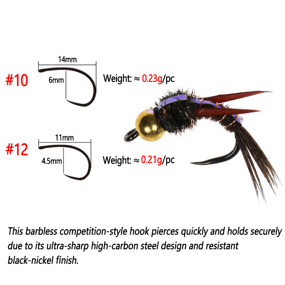 Bimoo 8pcs Brass Beadhead Evil – обзор и цена Fishing Hook Barbless