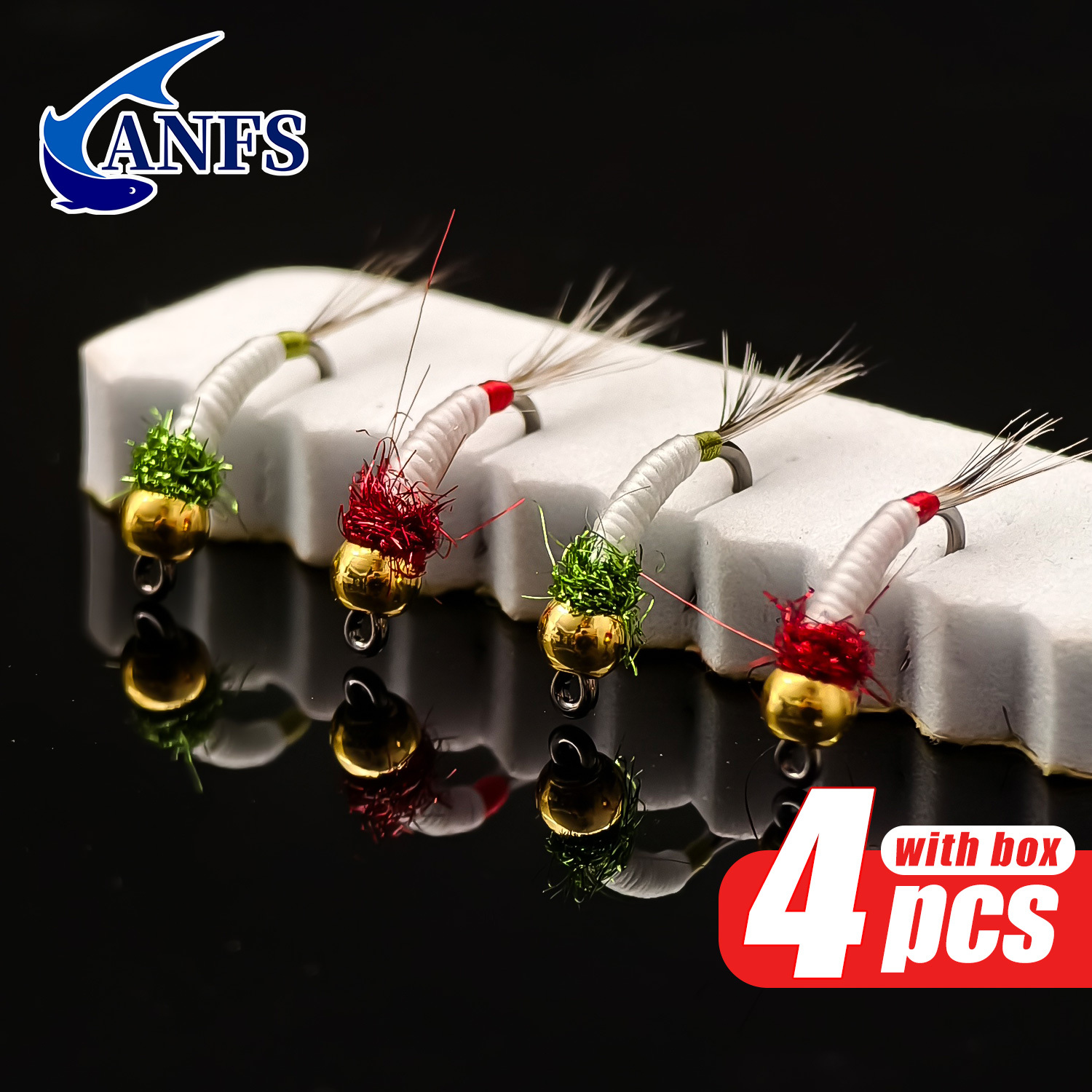 ANFS 4pcs Midge Nymph Flies As – обзор и цена Fishing Hook Assortment